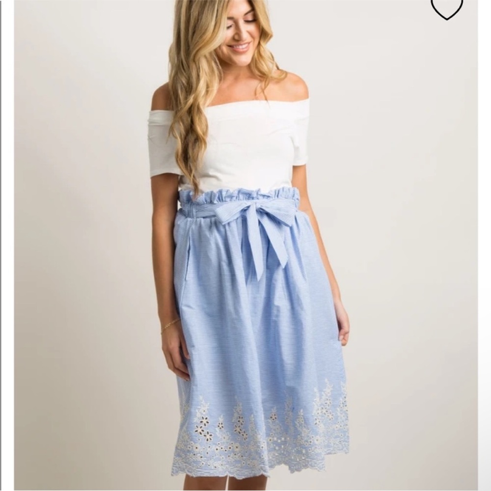 H&M Blue Midi Skirt